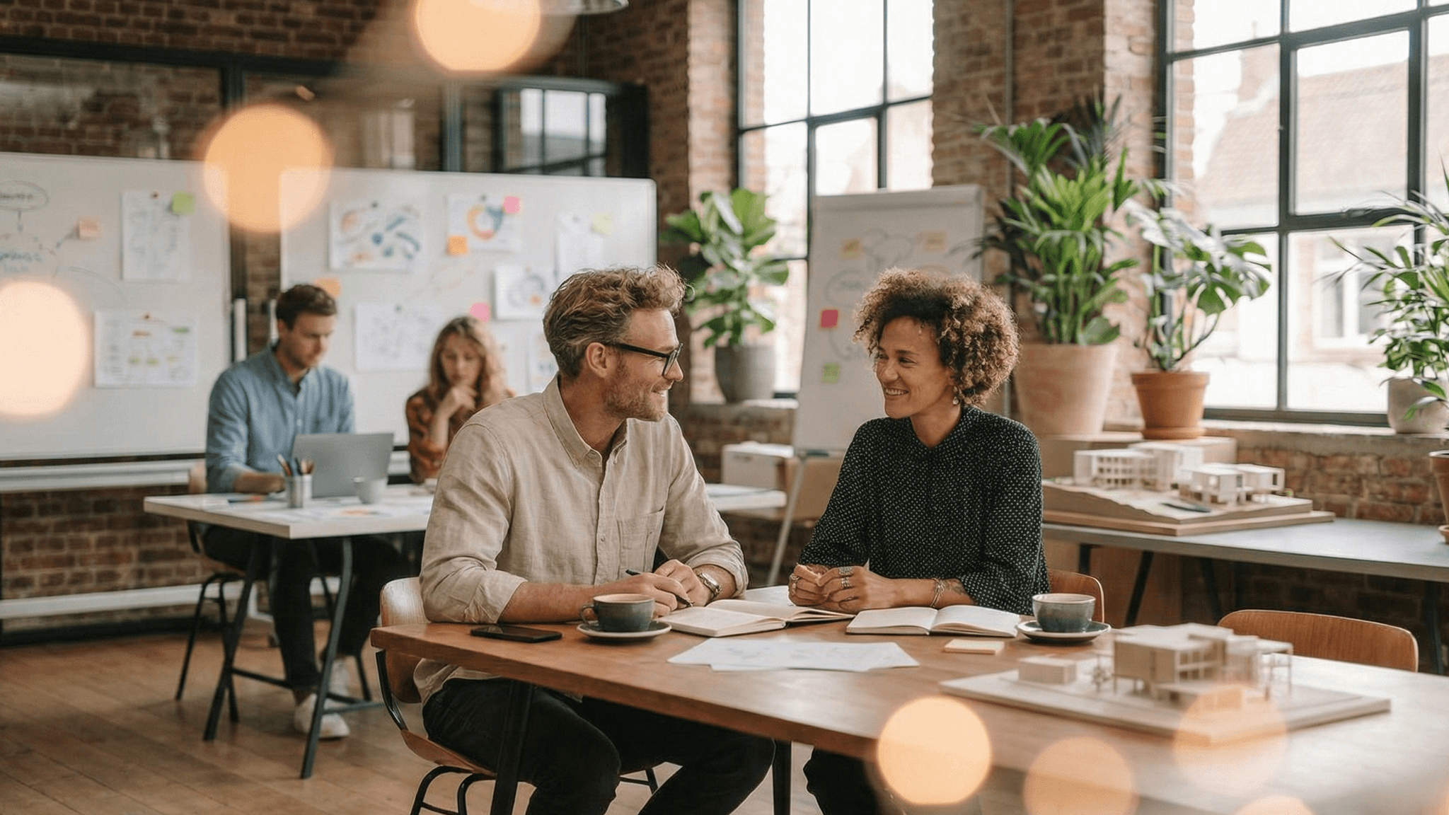 Two people having a one-to-one meeting